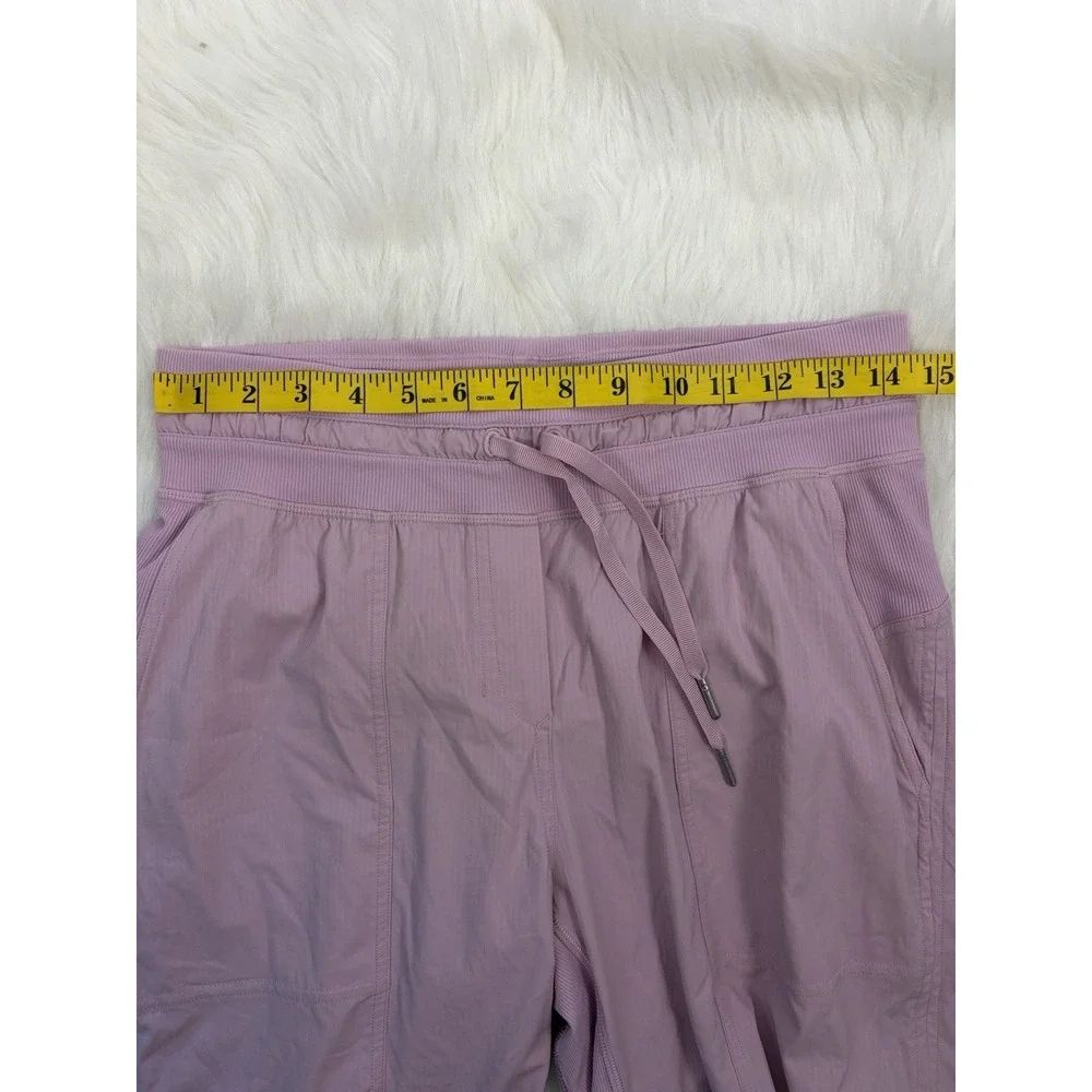 Lululemon Dance Studio Mid Rise Cropped Pant Pink Peony Size 6 Drawcord Hem